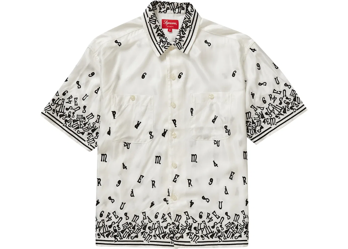 Мужская рубашка с вышивкой Supreme Nouveau White