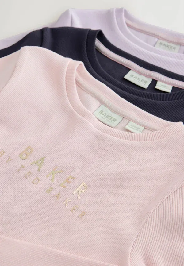 Комплект из 3 лонгсливов Baker By Ted Baker, фиолетовый/розовый — фото 2