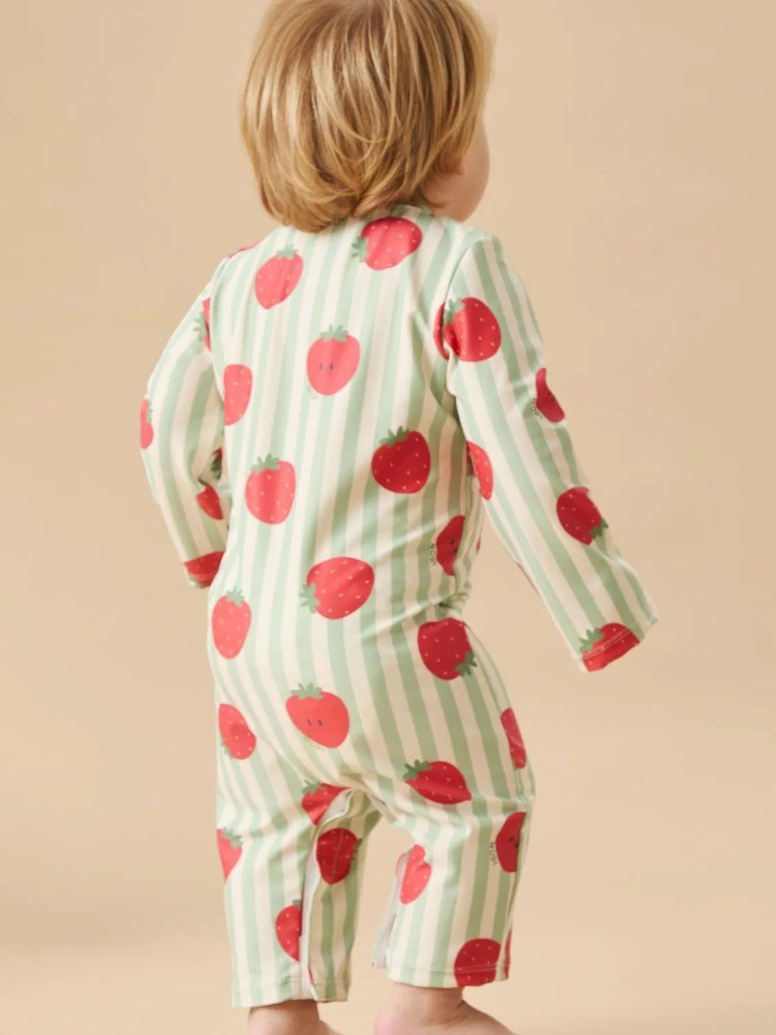 Купальник-рашгард с длинным рукавом MORI Green Strawberry, зеленый — фото 2