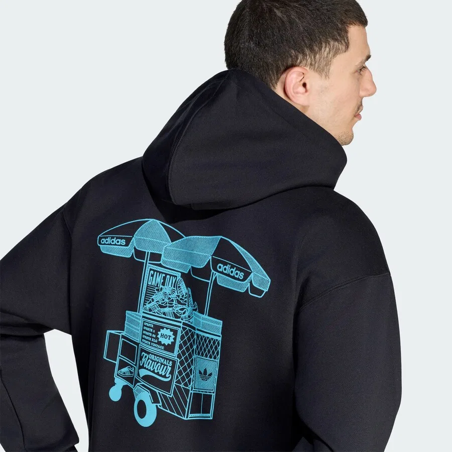 Толстовка ADIDAS ORIGINALS 'Food Cart' черного цвета — фото 4