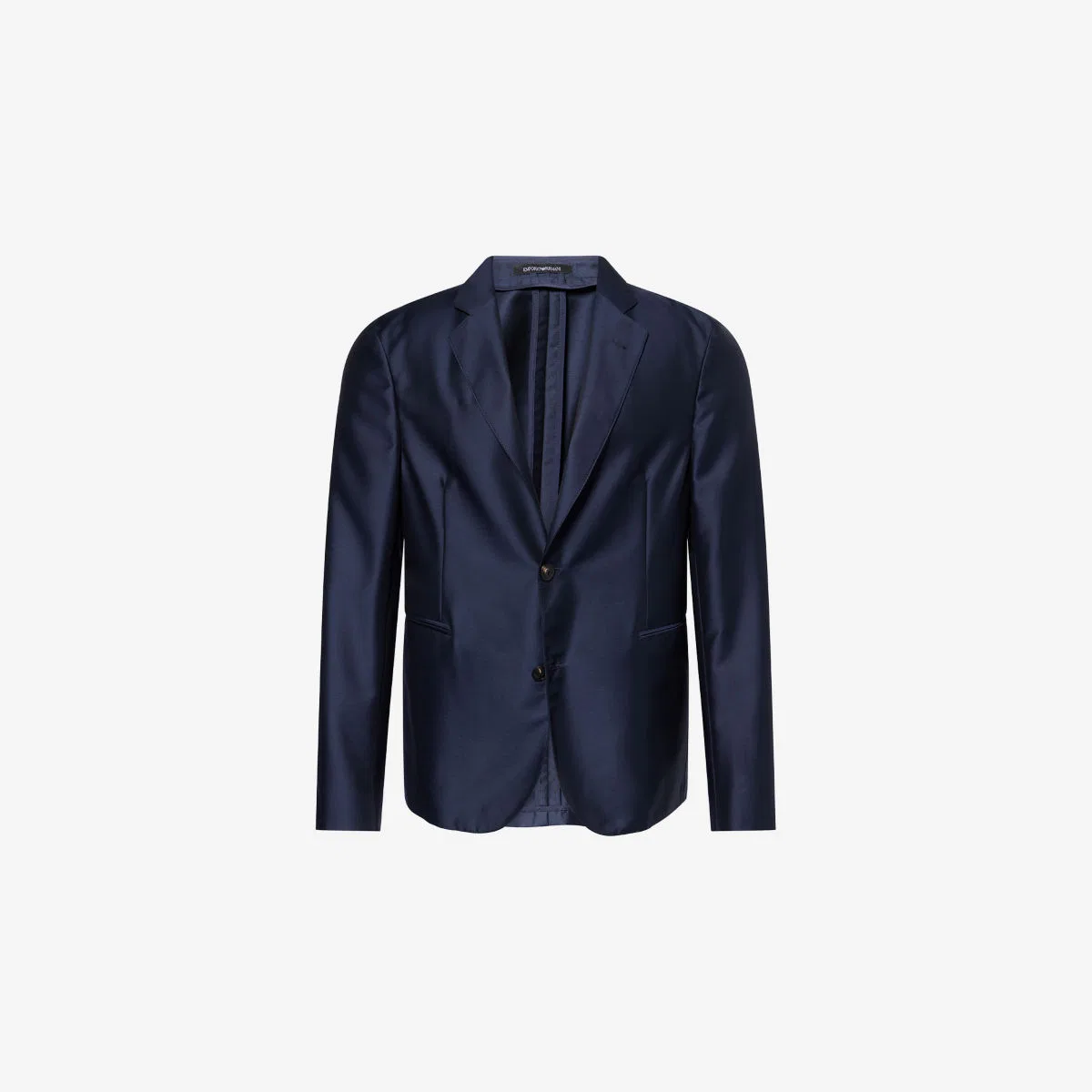 Однобортный пиджак в тропическом стиле из шерсти и шелка Emporio Armani