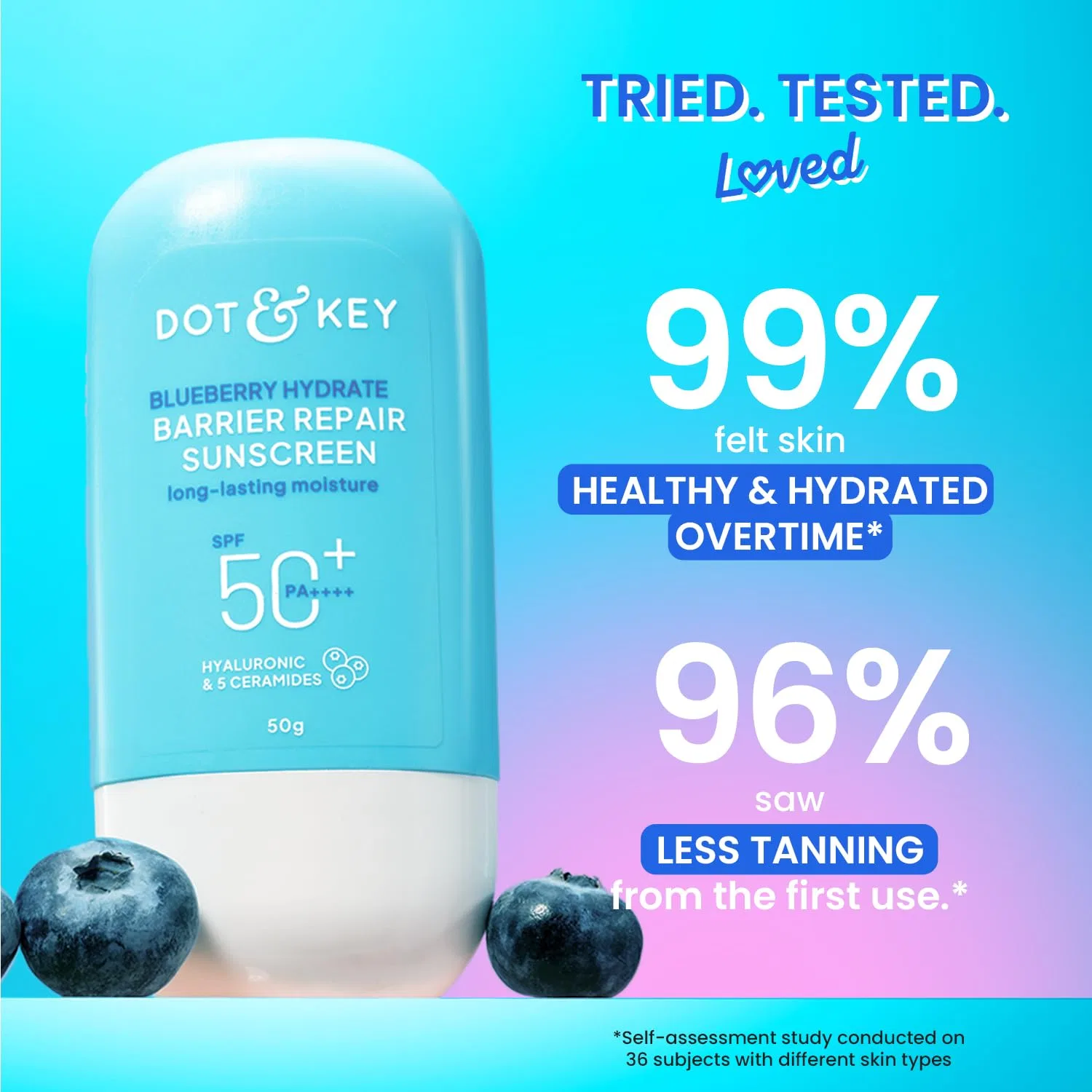 Солнцезащитный крем SPF 50+ PA++++ с черникой и 5 керамидами Dot & Key, 80 мл — фото 3