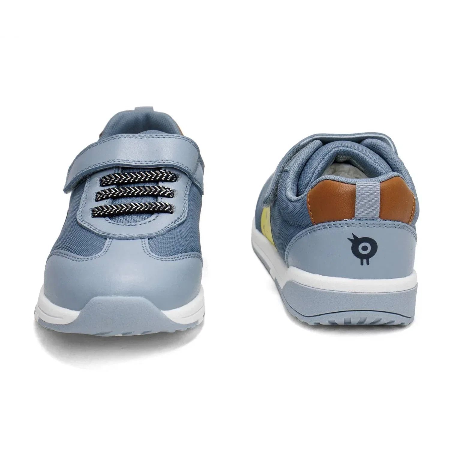 Детские кроссовки низкие кожаные с принтом Game Face Old Soles, Dusty Blue — фото 3