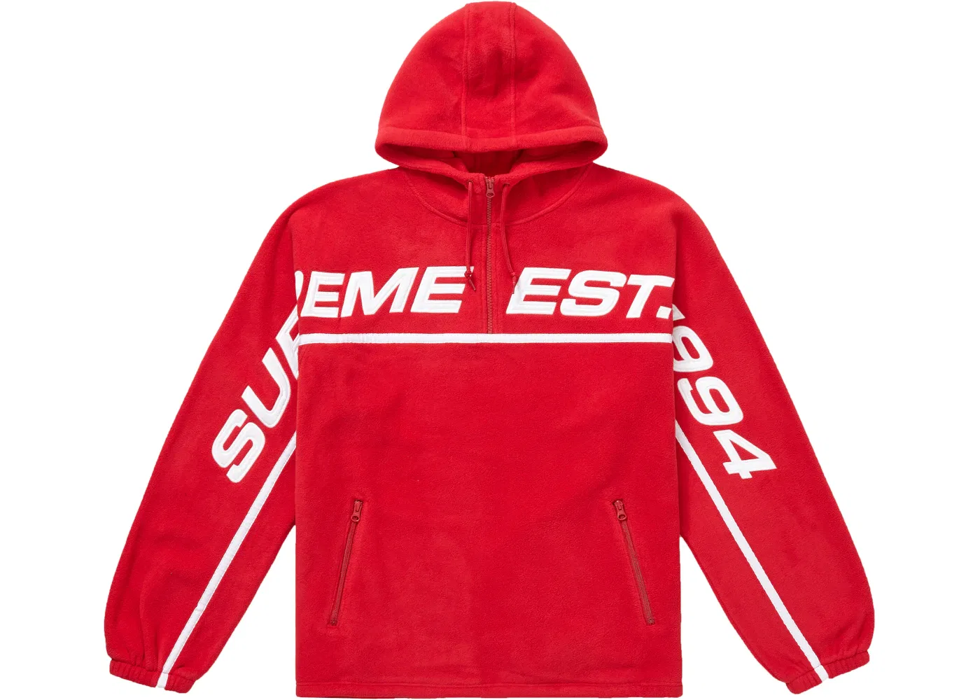 Мужская худи на молнии с капюшоном Polartec Supreme, Red