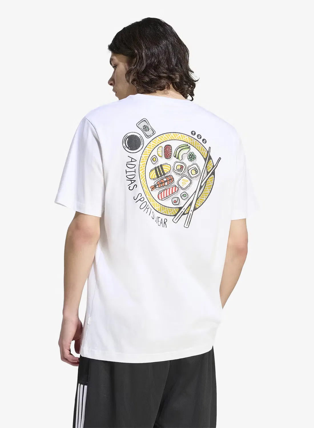 Футболка с принтом Sushi Logo Graphic Adidas, белая — фото 2