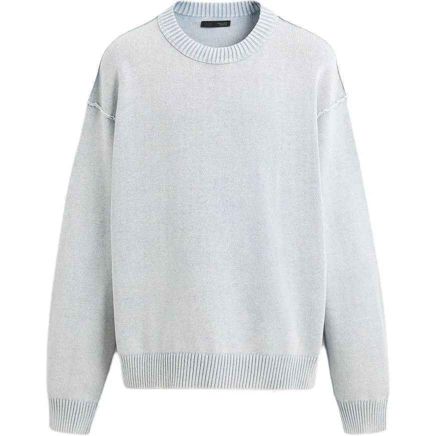 Мужской джемпер с круглым вырезом Sky Blue ZARA