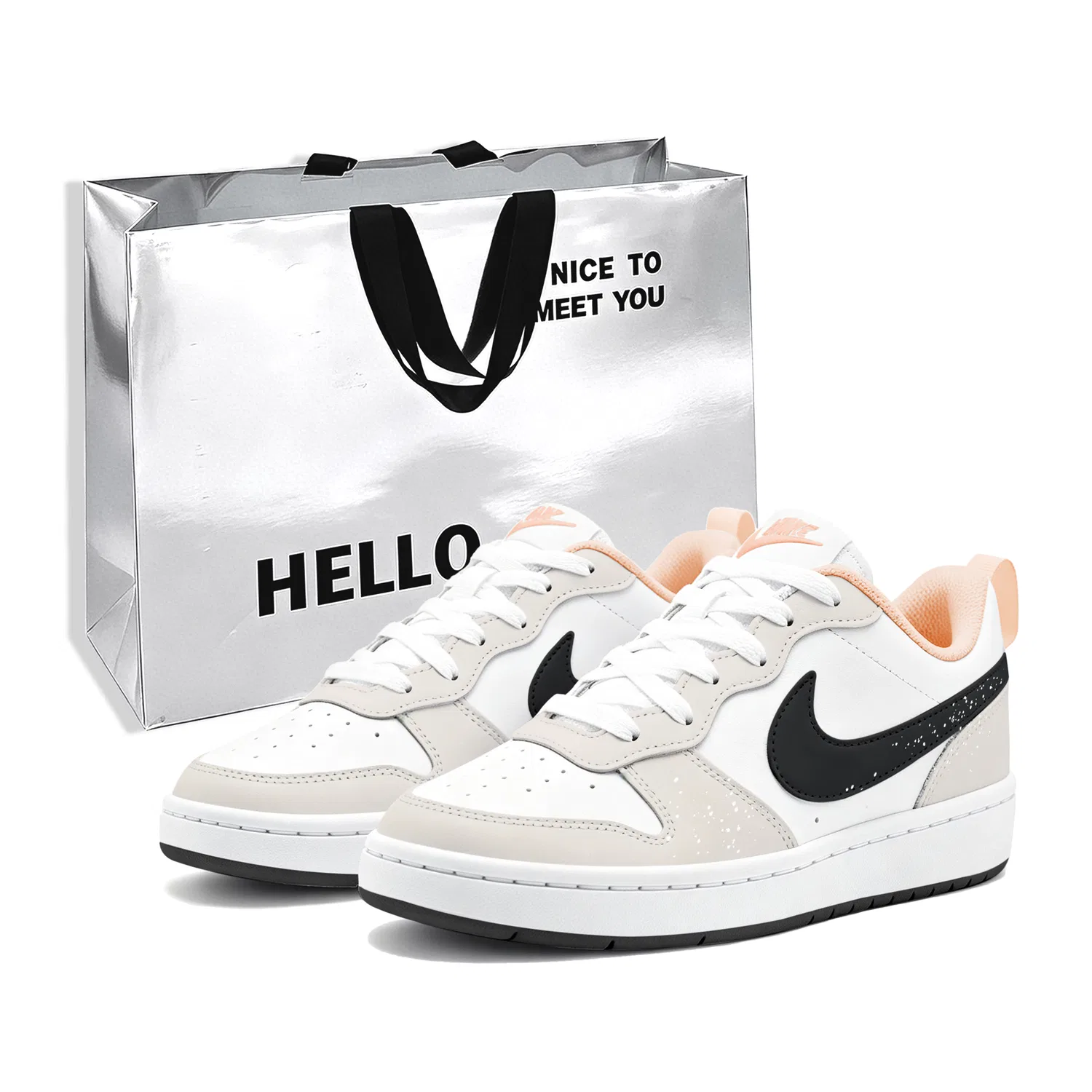 Детские кроссовки для скейтбординга с синтетическим верхом Court Borough Nike, Gray Black