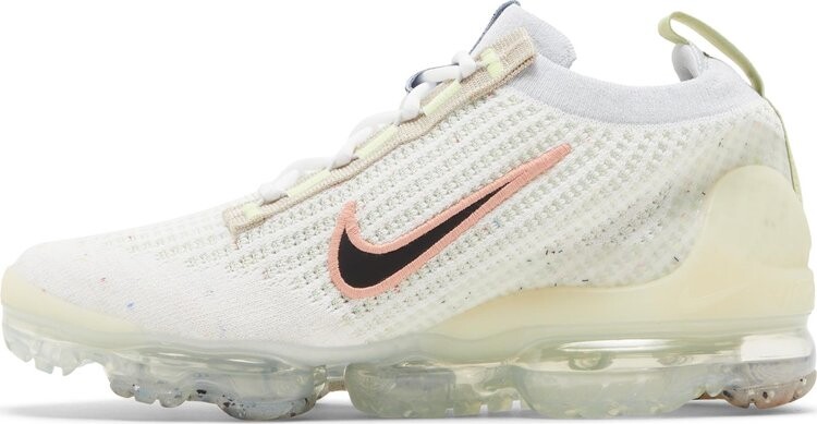 Кроссовки Nike Air VaporMax 2021 Flyknit GS 'Mismatched Swoosh - White', белый — фото 4