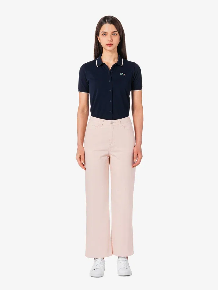 Джинсы LACOSTE Pink, Полуширокие, Нежно-розовый
