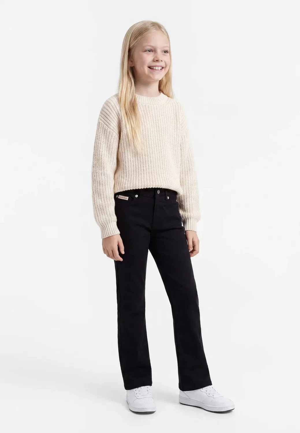 Атласные брюки-клеш - джинсы зауженного кроя Calvin Klein Jeans, Black