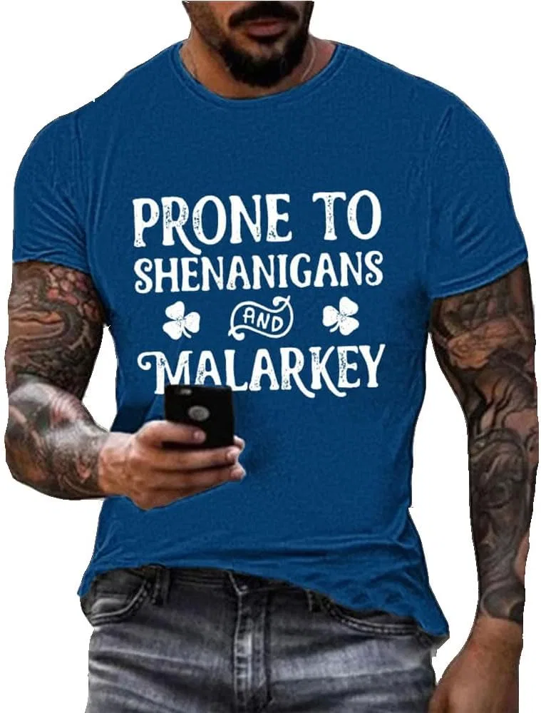 Мужская футболка с принтом Prone to Shenanigans, Blue