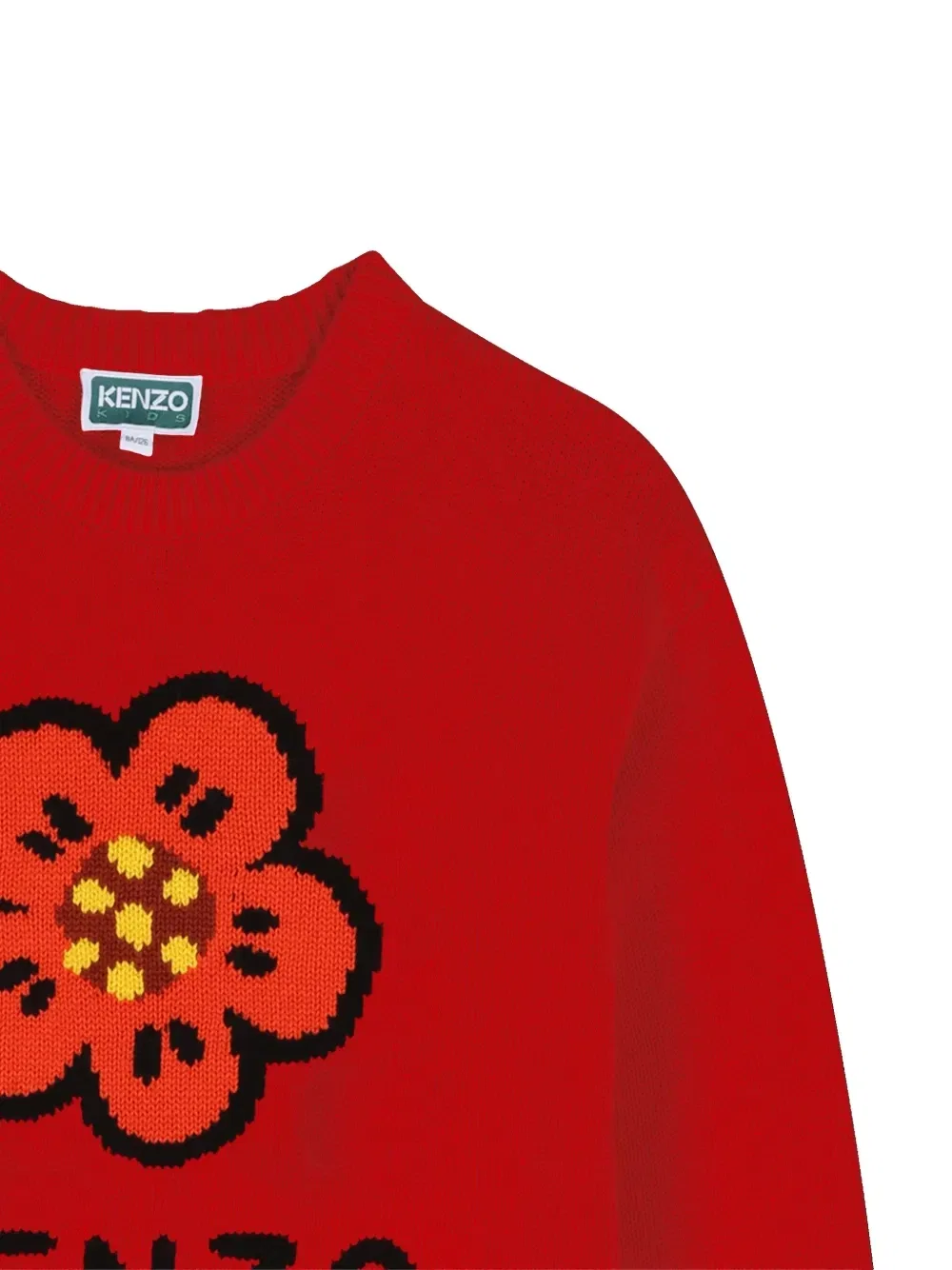 Платье с цветочной аппликацией Kenzo Kids, красный — фото 3