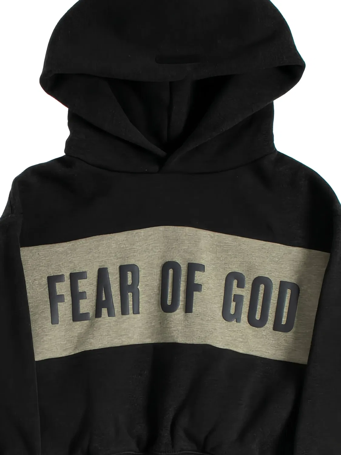 Укороченное худи со вставками Fear Of God Essentials Kids, черный — фото 2