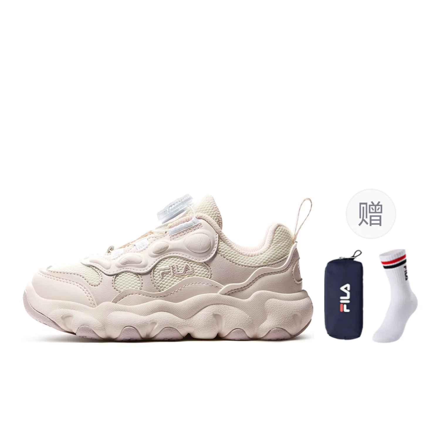 Детские кеды FILA KIDS, Milk White/Petal Pink