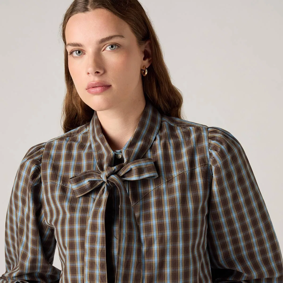 Рубашка в стиле вестерн Judice Levi's, Adelaide Plaid Fallen Rock - Brown — фото 2