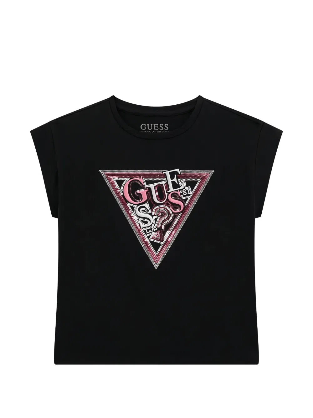 Футболка с пайетками Triangle GUESS USA, черный