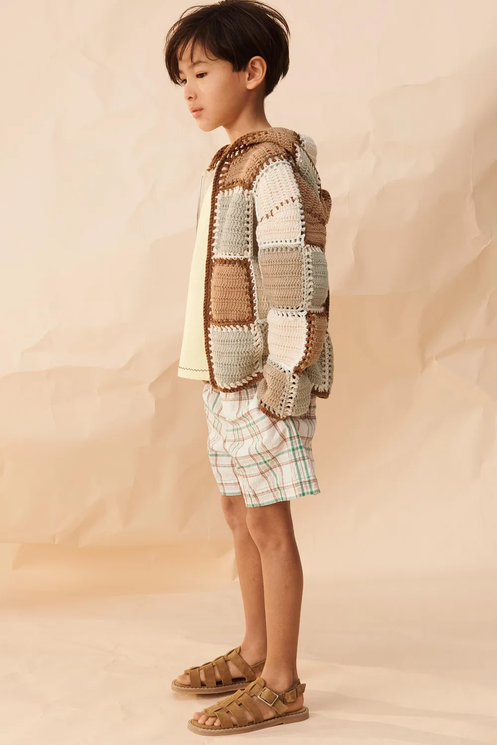 Шорты-бермуды CHECKS, лимитированная серия ZARA, Beige/Green — фото 2