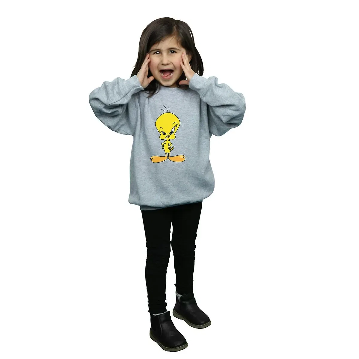 Свитшот с принтом Tweety angry Looney Tunes, Grey