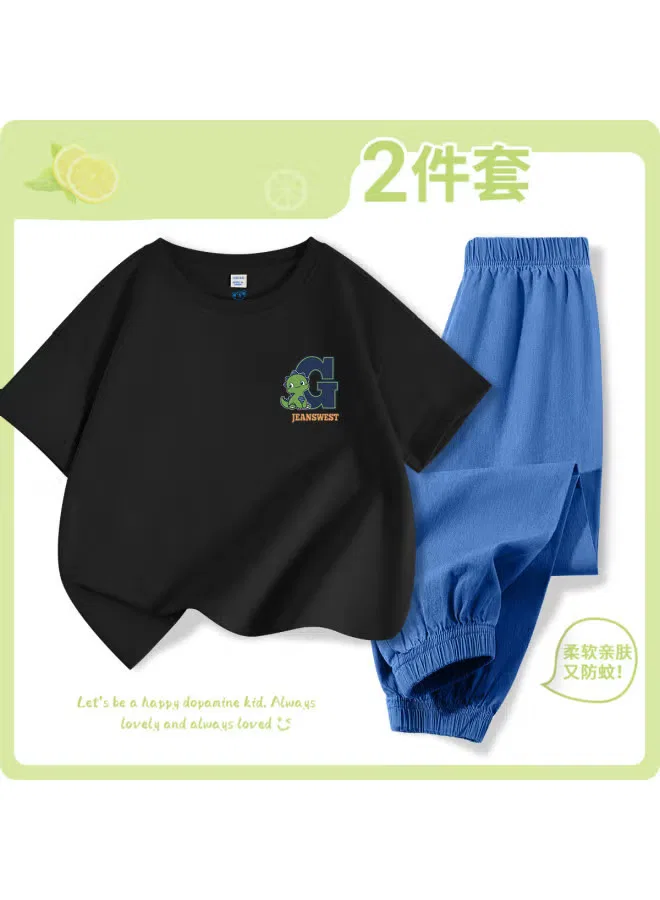 Комплект одежды для мальчиков с коротким рукавом и длинными брюками Jeanswest, черный — фото 2