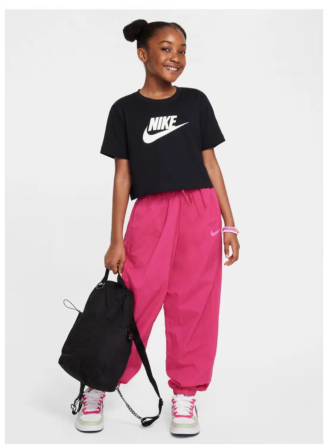 Футболка укороченная с принтом Futura Nike, черный — фото 4