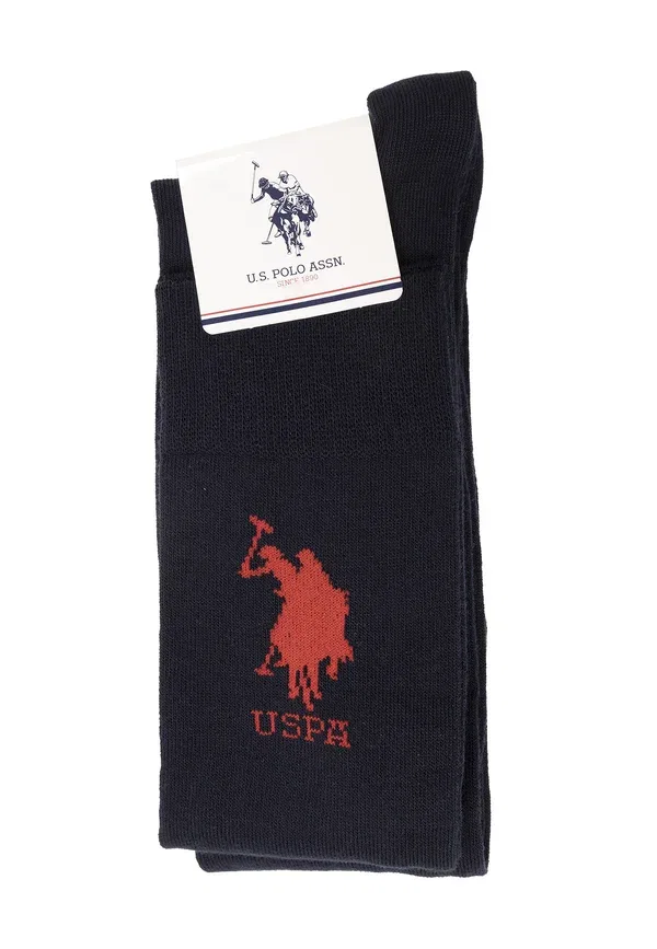 Носки гольфы 6 pack logo solid U.S. Polo Assn., navy blue, темно-синий — фото 4