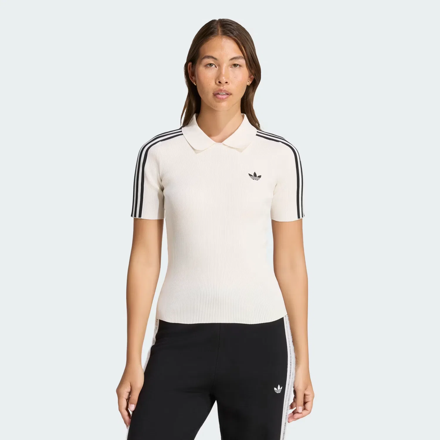 Женская футболка приталенного кроя Tech Rib Cali Tee adidas Originals, Chalk White/Black