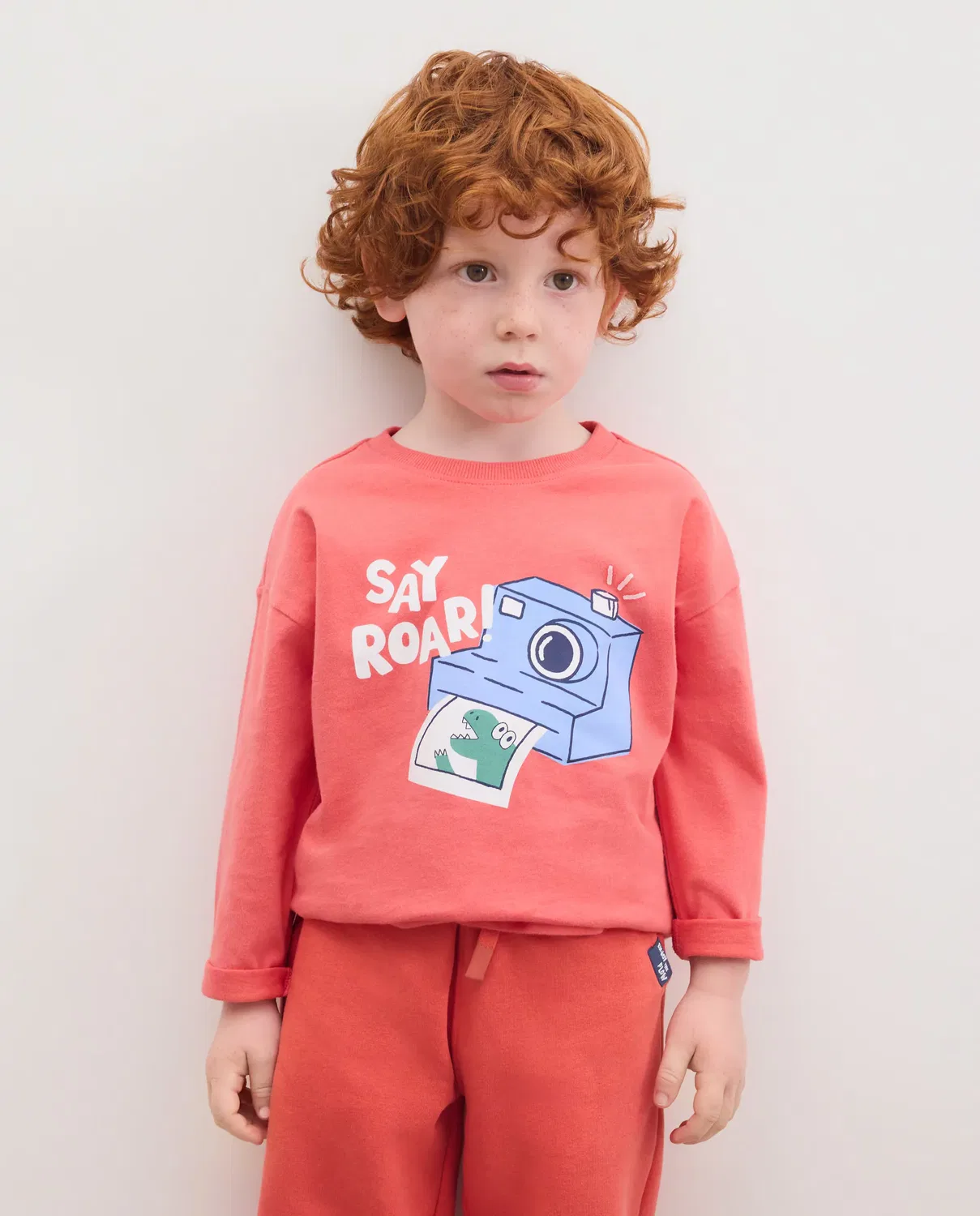 Детская футболка с длинным рукавом с принтом Walter Print Kids El Corte Inglés, Rojo