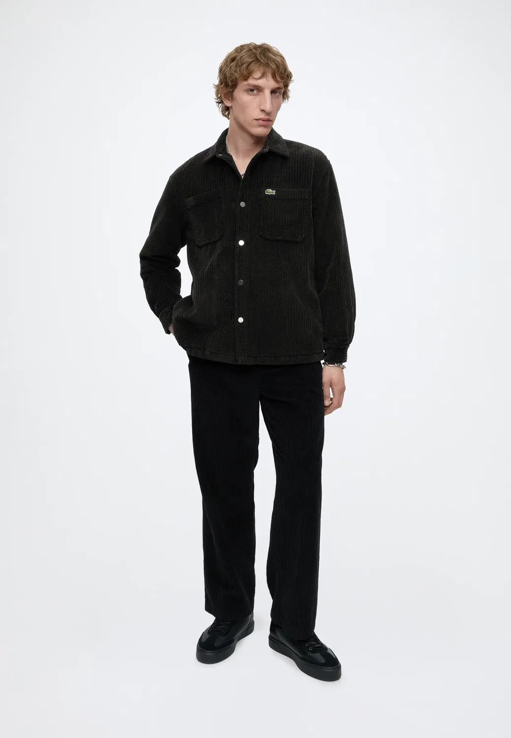 Вельветовая рубашка - рубашка Lacoste, Black — фото 2