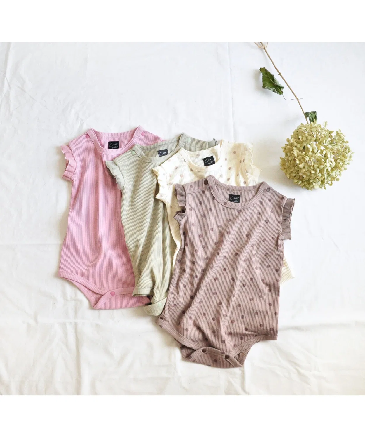 Детский боди-комбинезон с рюшами Melo Frill Body Suit coto cotte, Pink — фото 3