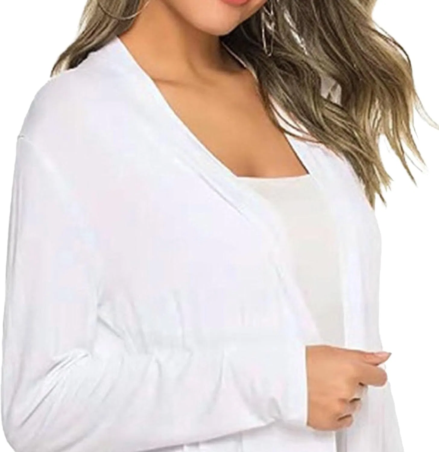 Женский кардиган с длинным рукавом, модель Summer Cardigans, белый — фото 3