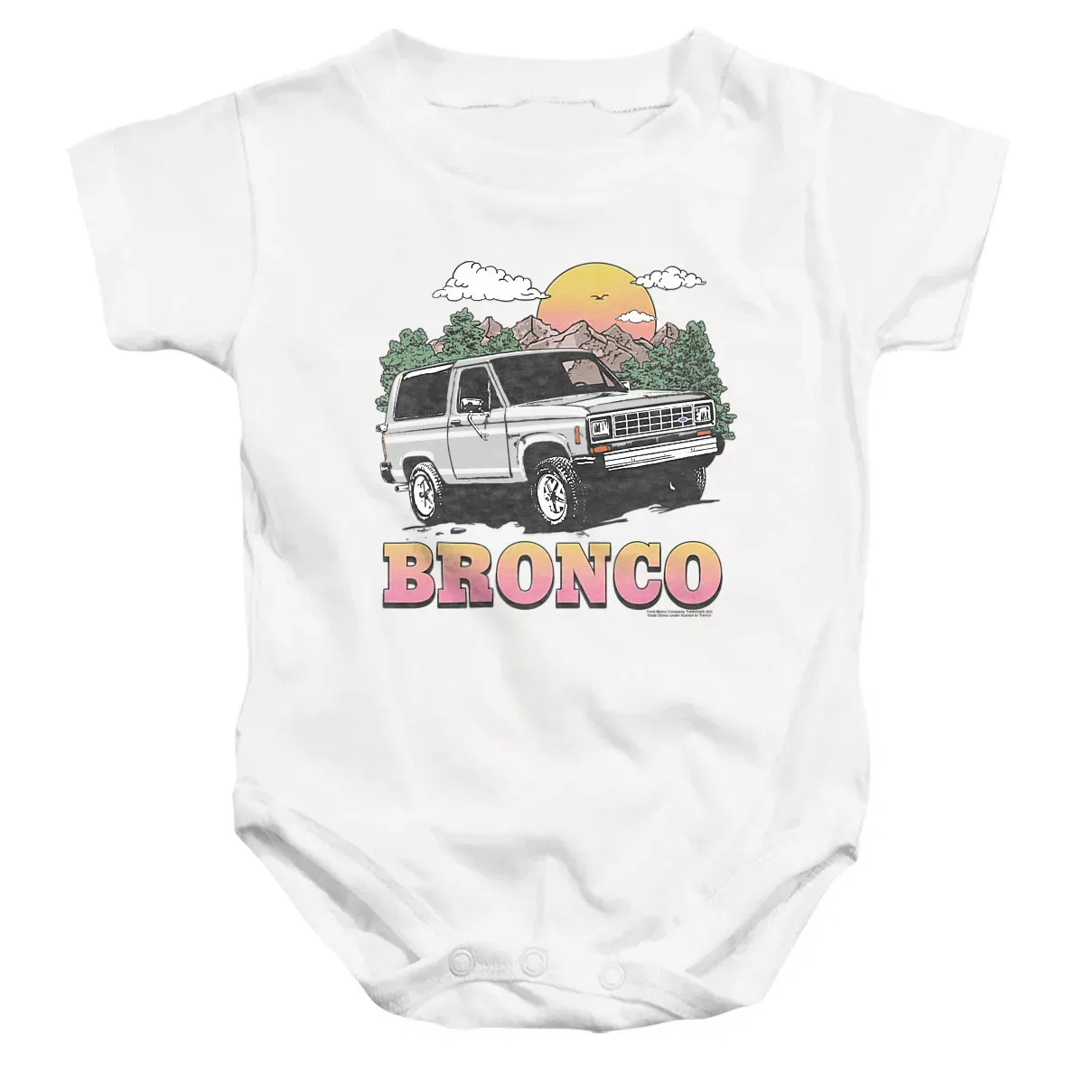 Детский боди-комбинезон с коротким рукавом Ford Bronco Bronco In The Mountains LOGOVISION, White