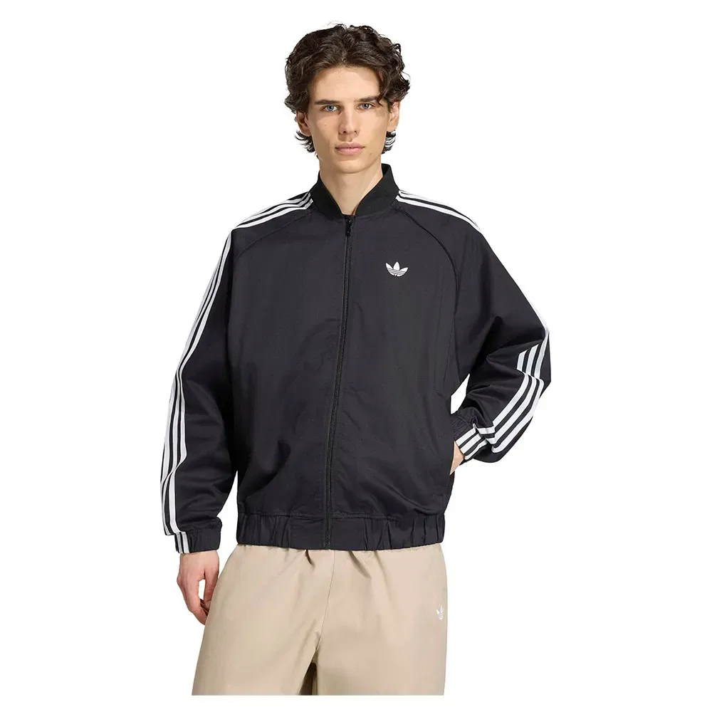 Худи на молнии Adicolor Classics Cotton Twill Adidas Originals, черный