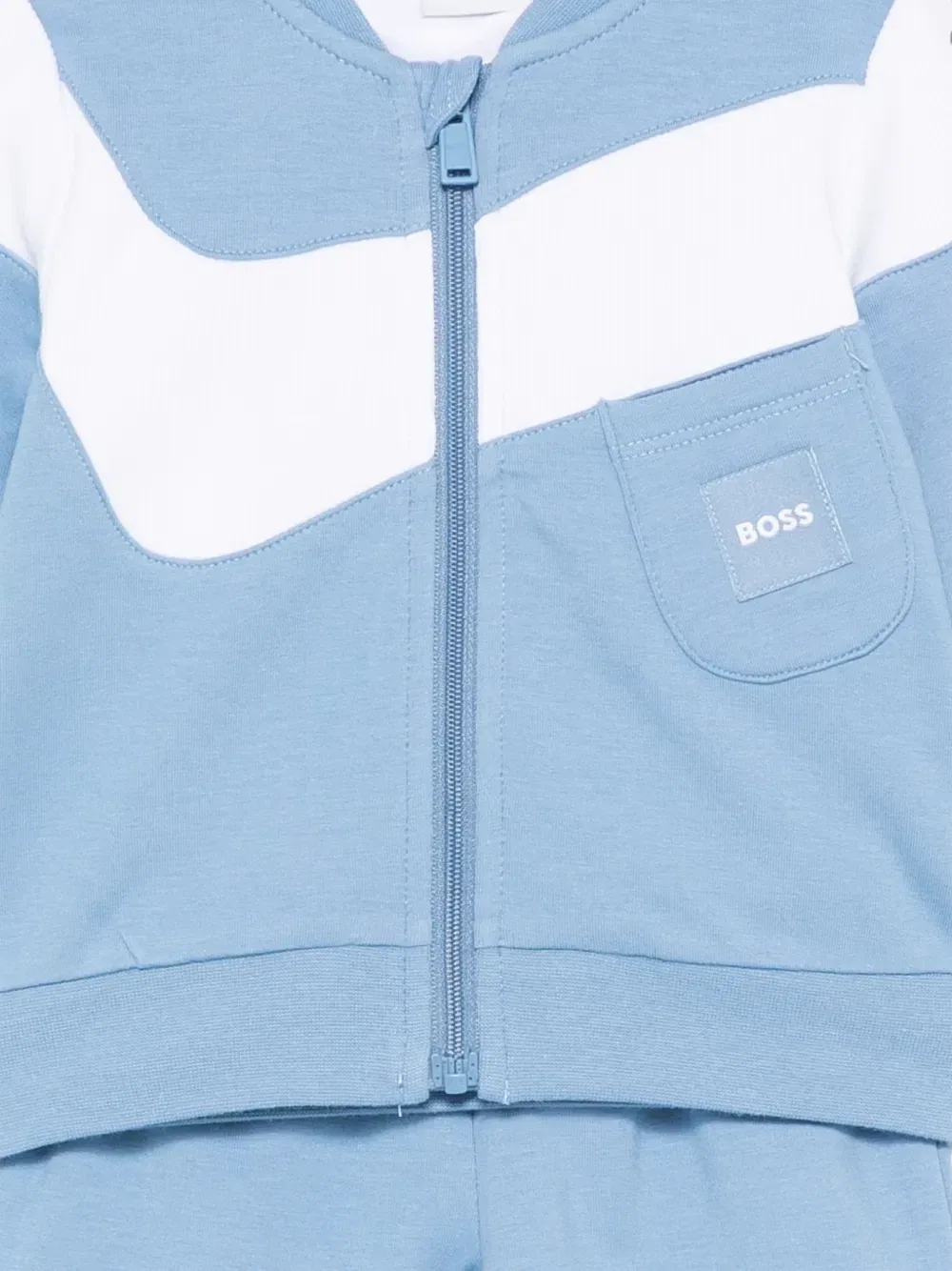 Спортивный костюм из цветовых блоков с логотипом Boss Kidswear, синий — фото 3