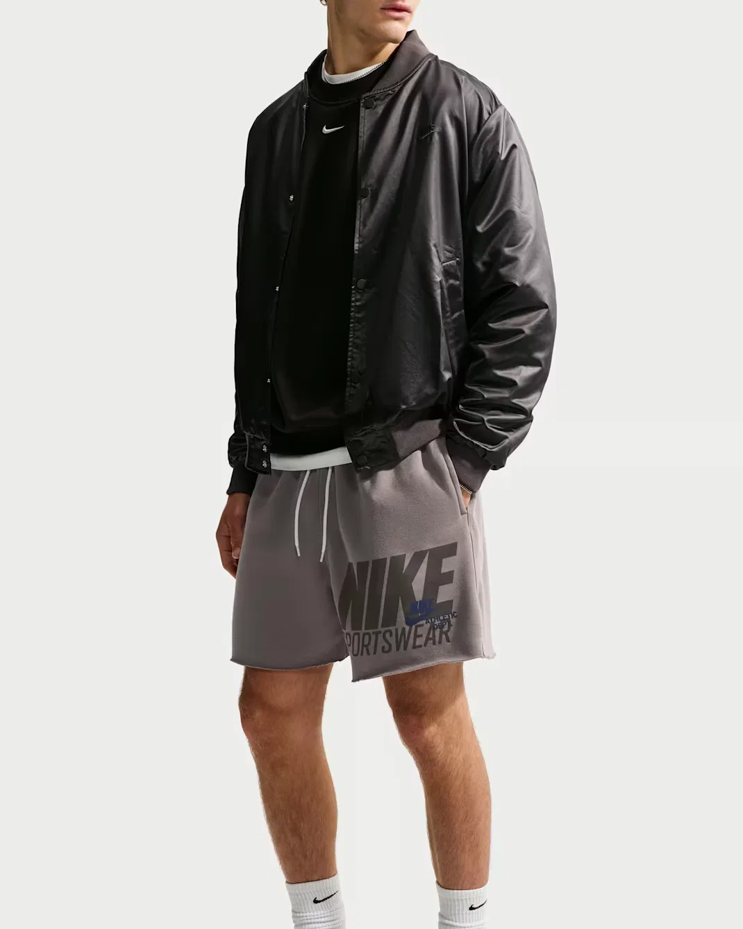 Мужские флисовые шорты Nike Sportswear Club, Pencil Point/Midnight Navy — фото 4