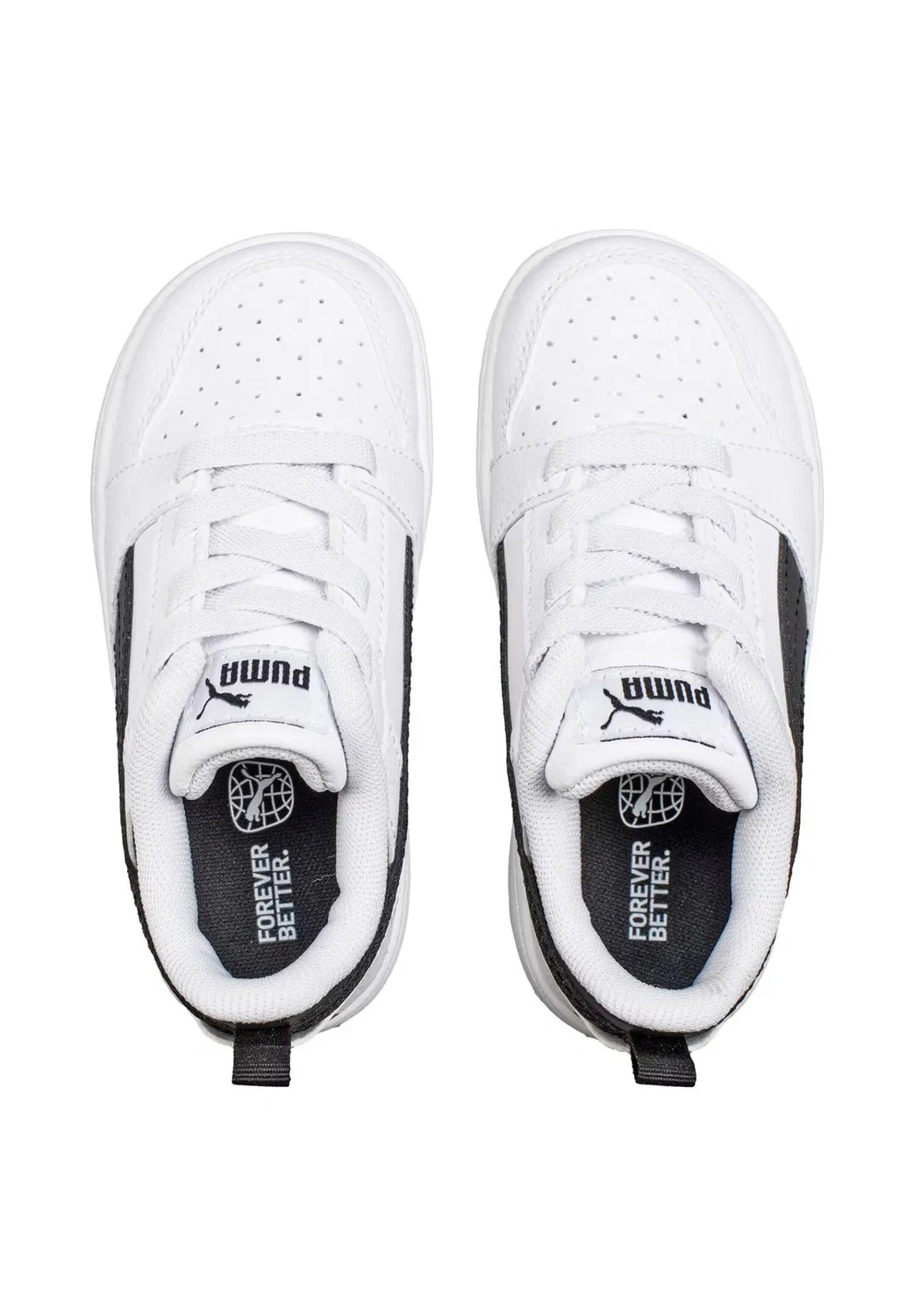 Детские кроссовки с брендовым дизайном Puma Rebound V6 Lo AC PS, Puma, Weiß Schwarz — фото 3