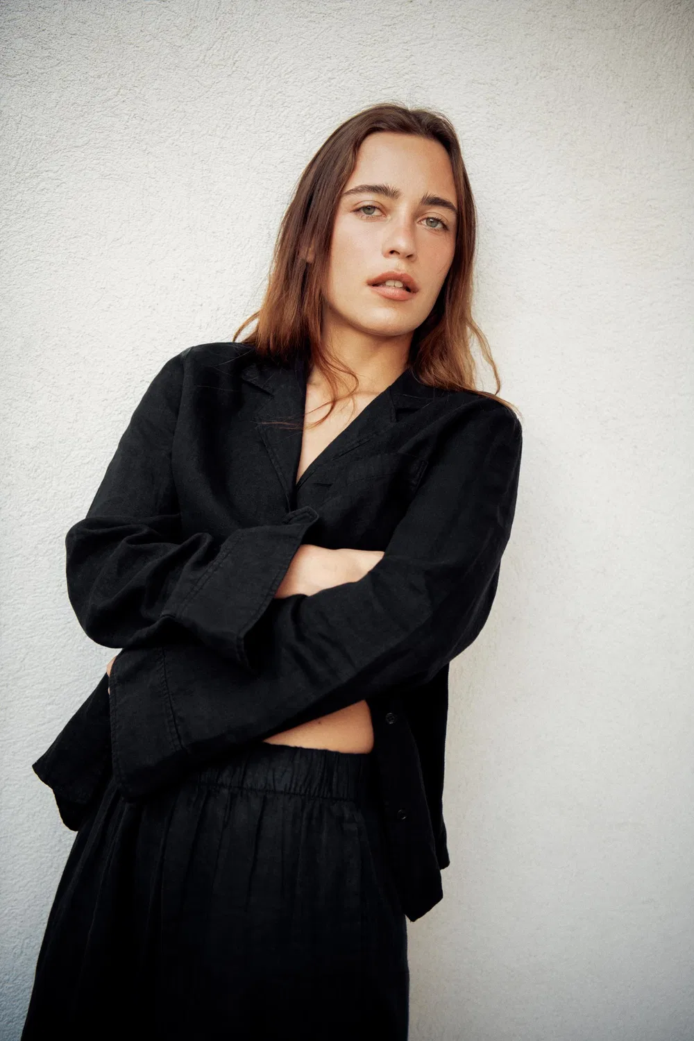 Рубашка с карманами из коллекции ZW, 100% лен. ZARA, Black — фото 4