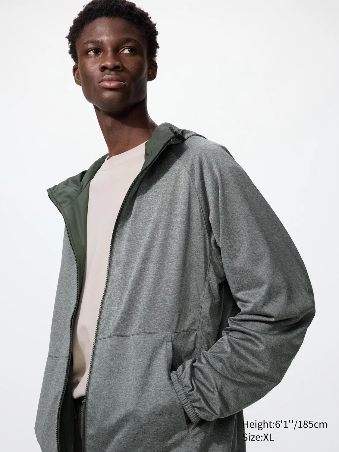 Парка Uniqlo, двусторонняя, оливковый — фото 4