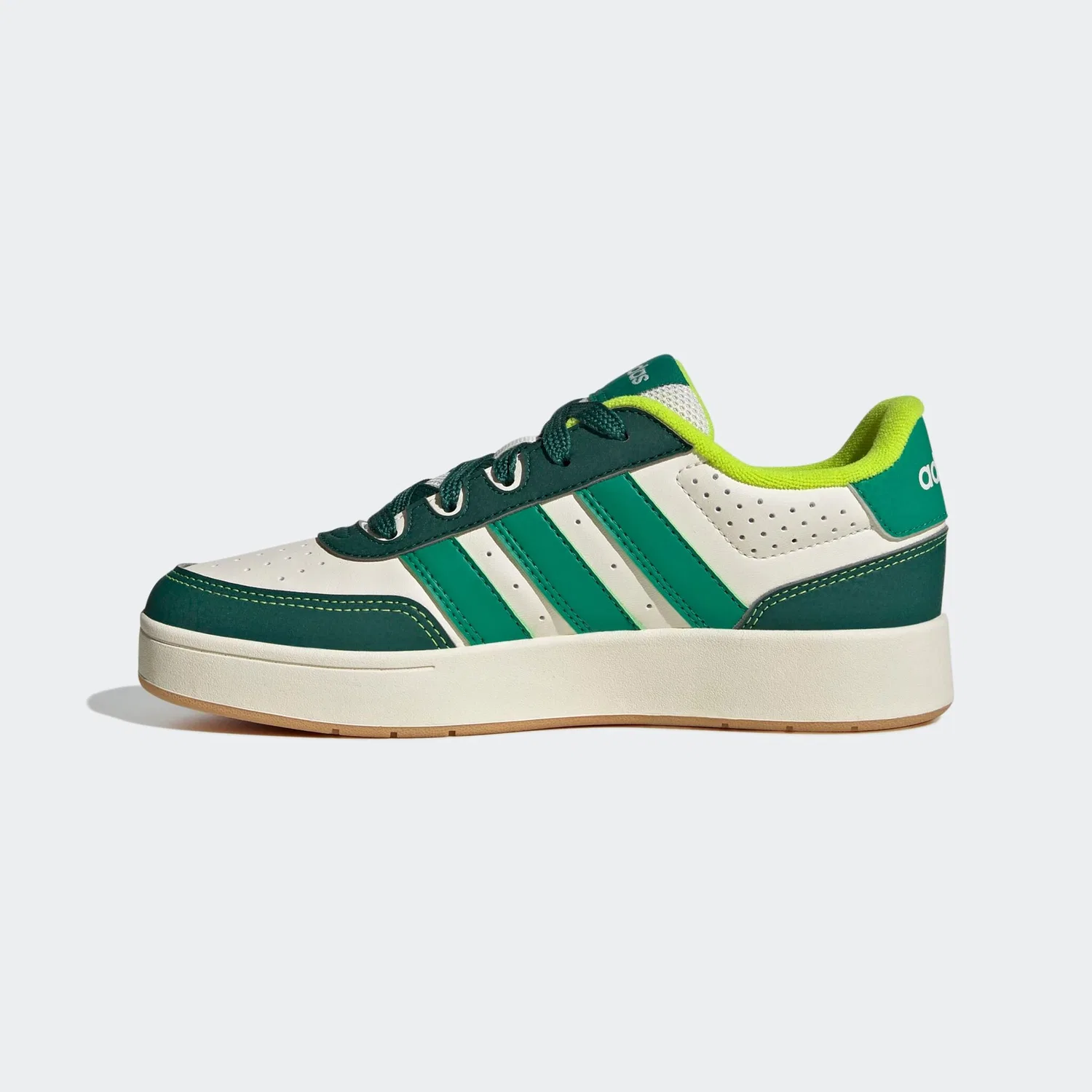 Детские низкие кроссовки с брендингом Adidas Sportswear, Off White/Collegiate Green/Court Green — фото 3