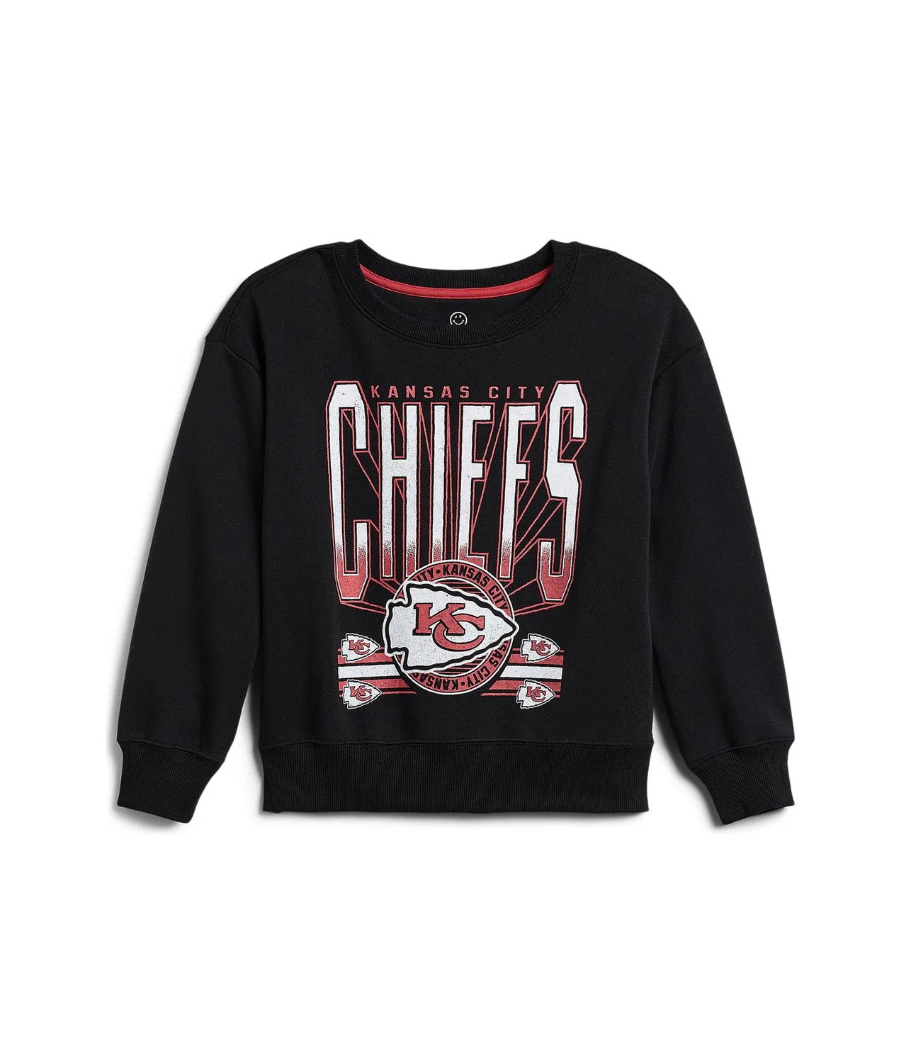 Флисовая толстовка с откидными плечами NFL Kansas City Chiefs (для маленьких и больших детей) Junk Food Clothing Kids, True Black