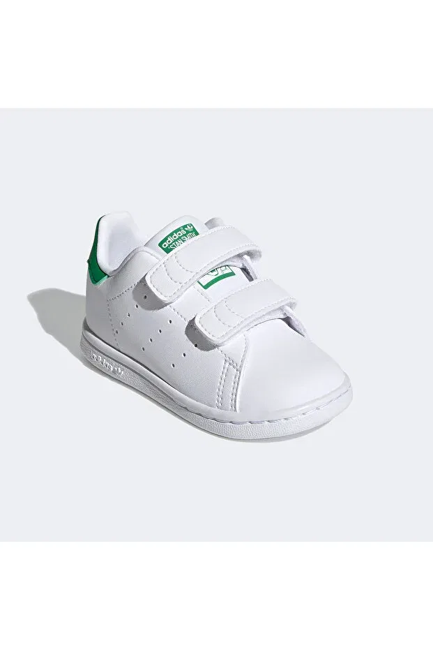 Детские кроссовки для девочек текстильные Stan Smith Adidas, White — фото 2