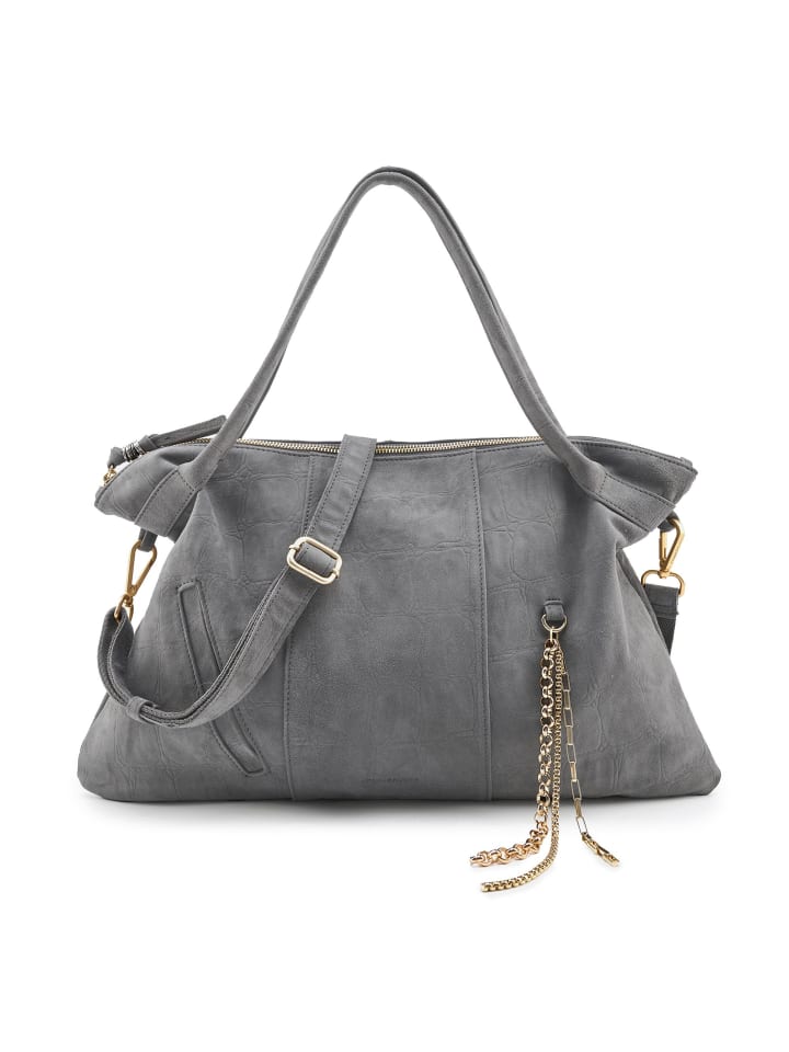 

Сумка через плечо Velvet Wild, кожа, 59 см, темно-серого цвета FREDs BRUDER