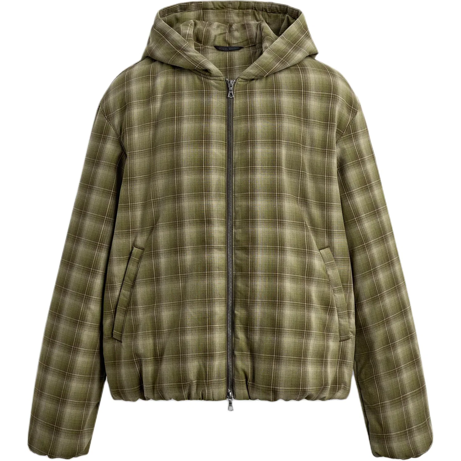 Мужской пуховик с капюшоном Light Green ZARA, Light Green