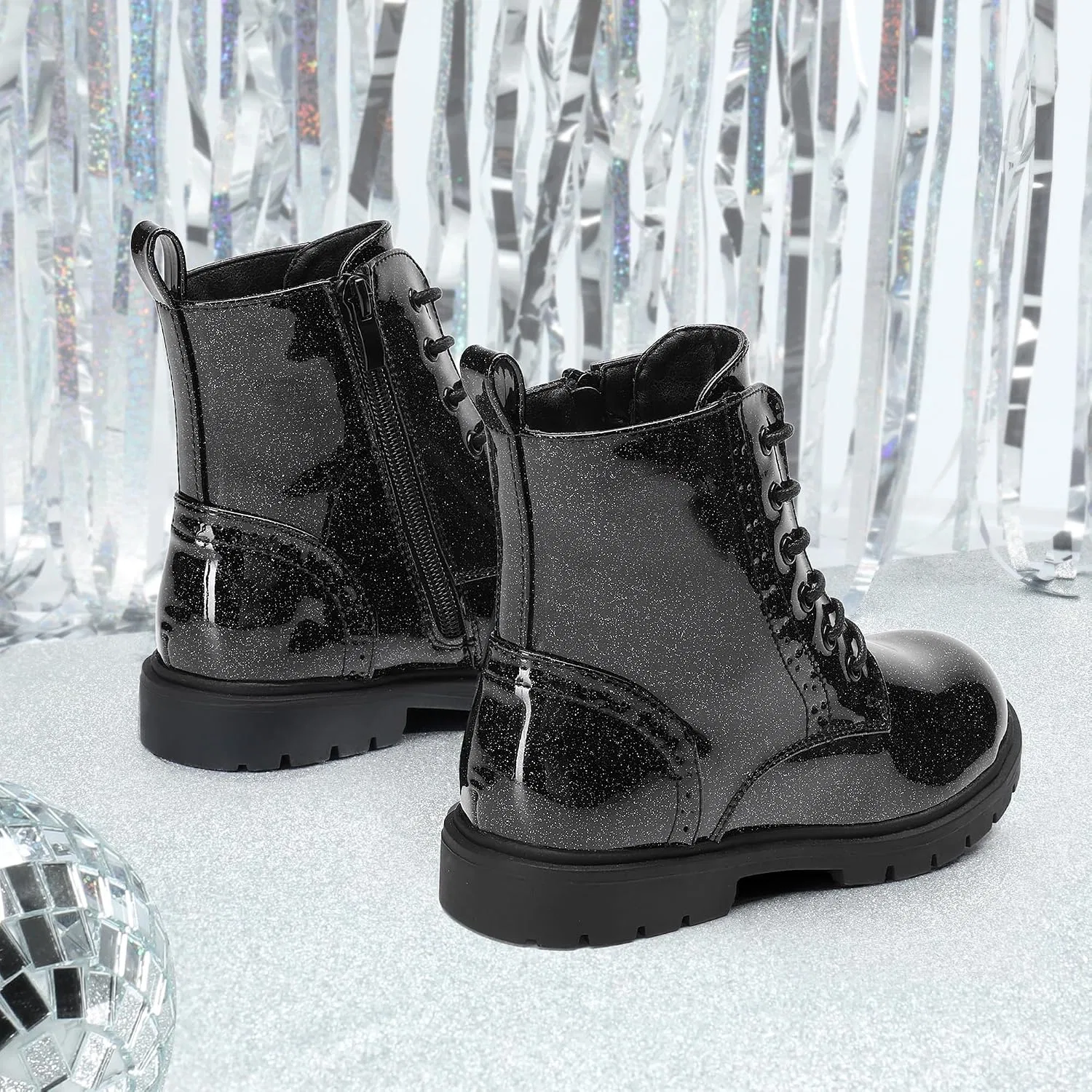 Детские ботинки с принтом DREAM PAIRS, All Black — фото 3
