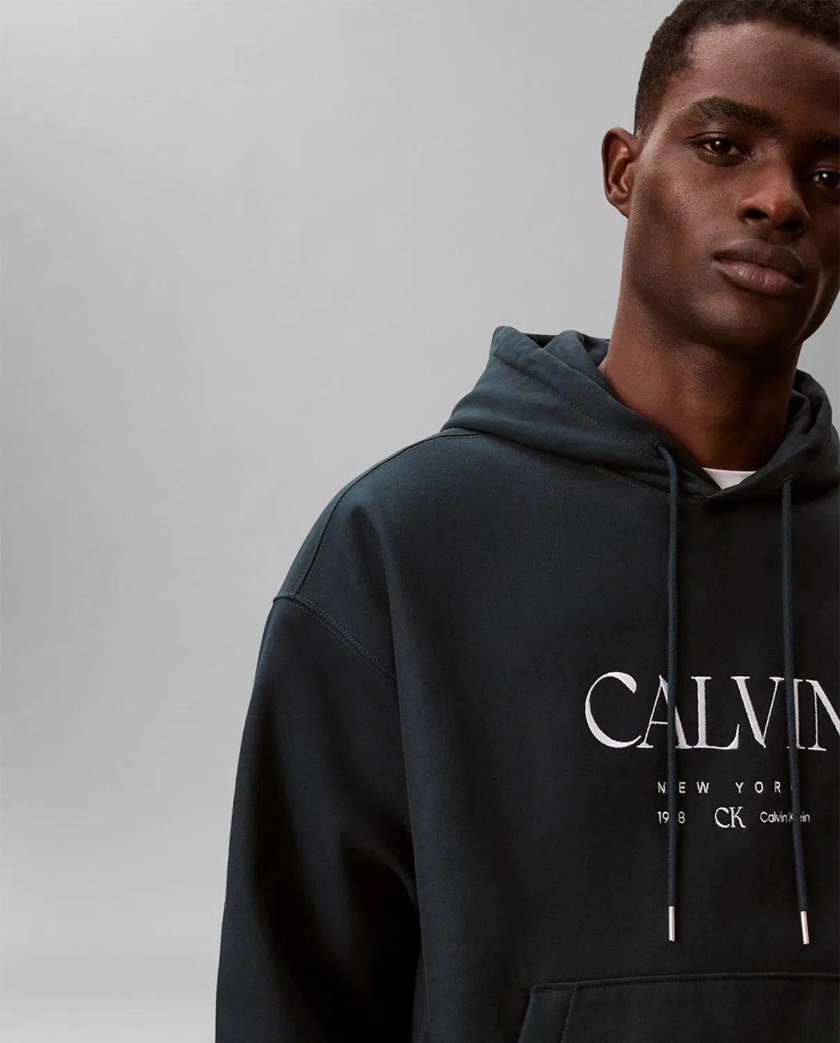 Мужская худи с капюшоном с вышивкой Calvin Klein, Azul Marino — фото 3
