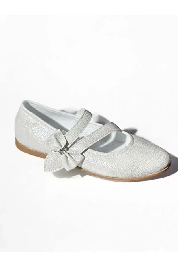 Детские балетки для девочек с ортопедической стелькой Zekids, White