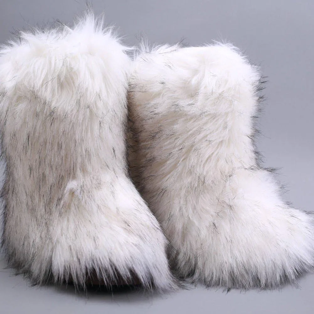 Детские ботинки для девочек на меху Y2k Girls Faux Fur Boots Baokuan, White ‎Baokuan — фото 3