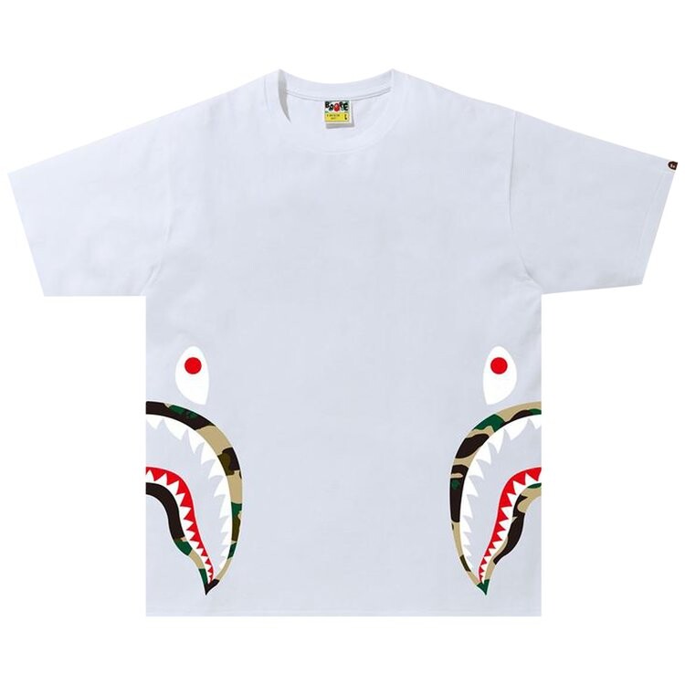 

Футболка BAPE 1st Camo Side Shark Tee 'White/Yellow', белый