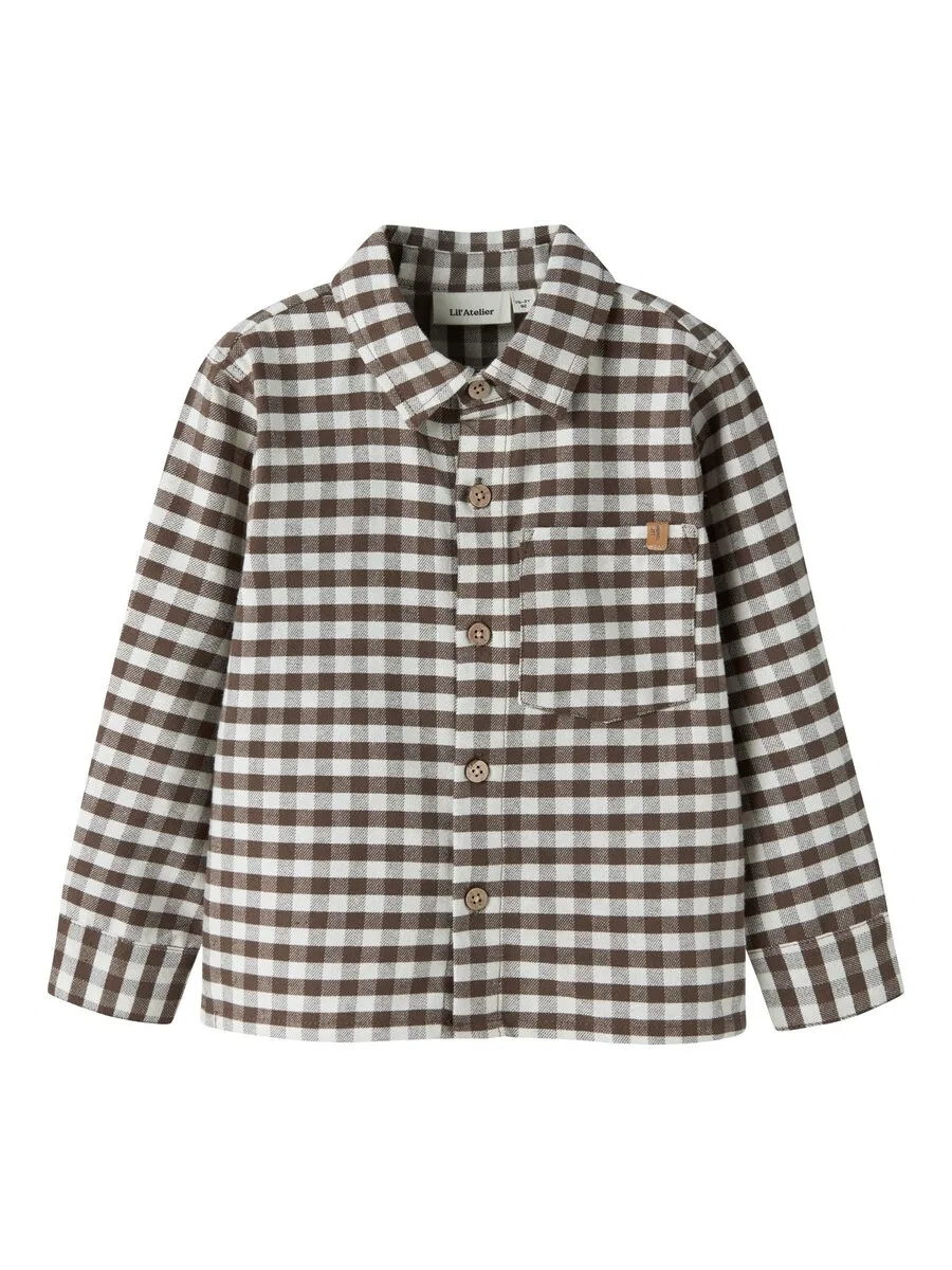 Рубашка на пуговицах Lil'Atelier Comfort fit серого цвета