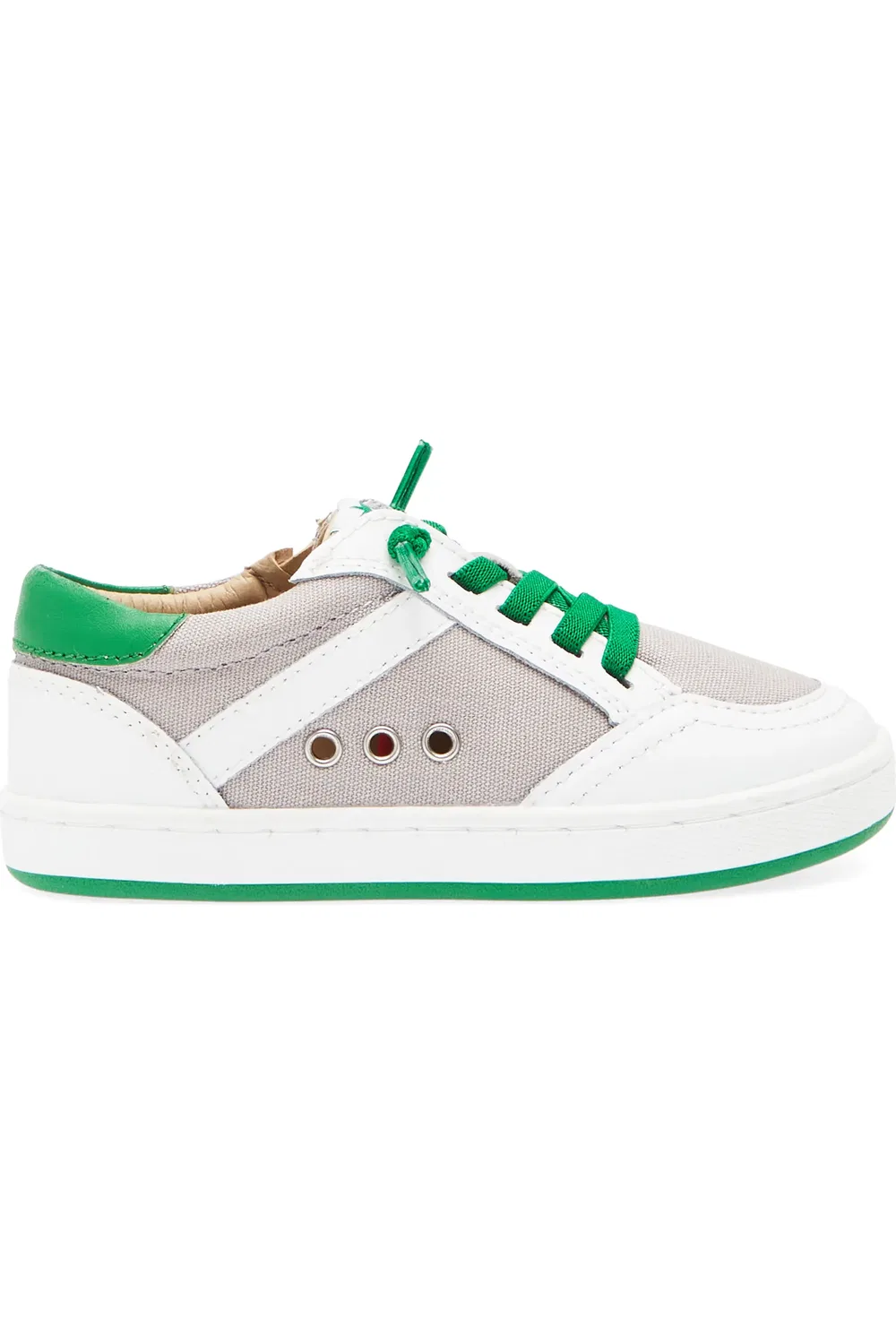 Кроссовки детские на молнии Jet OLD SOLES, Light Grey/Snow/Green — фото 3