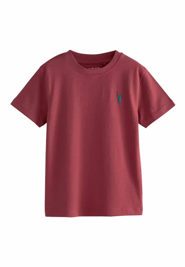 Футболка с вышивкой 4 pack stag embroidered short sleeve Next Berry, Navy, Teal, Ochre, темно-синий/бирюзовый — фото 3